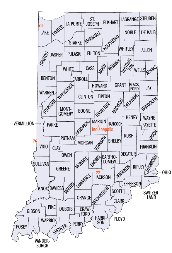 Indiana map