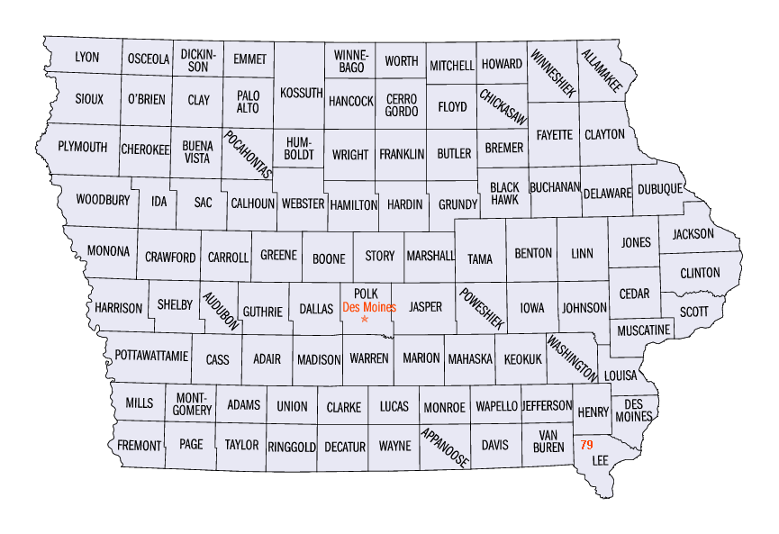 Iowa map