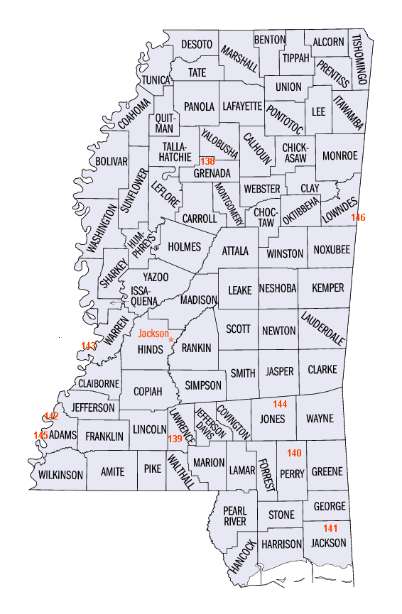 Mississippi map