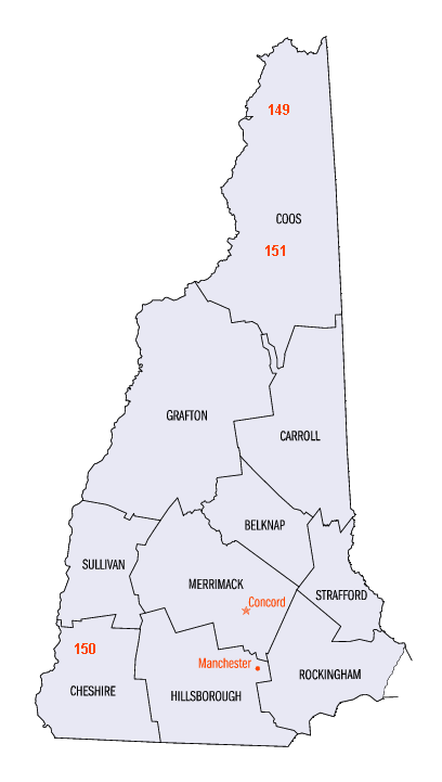 New Hampshire map