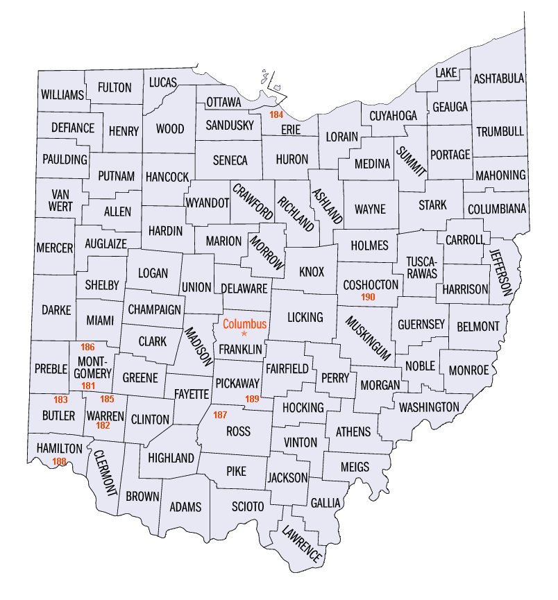 Ohio map