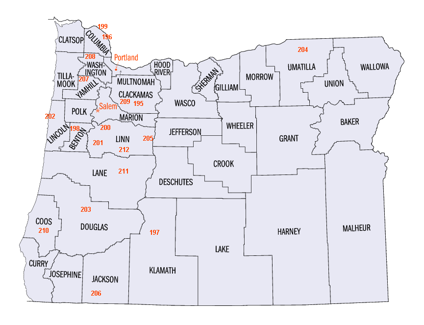 Oregon map