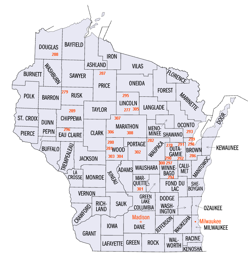 Wisconsin map